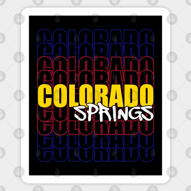 Colorado Springs Typography Flag Sticker by That5280Lady